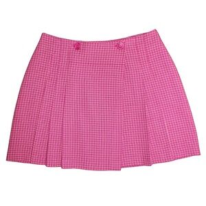 Tracy Evans LTD Pink Houndstooth Pleated Mini Skirt – Size 11
